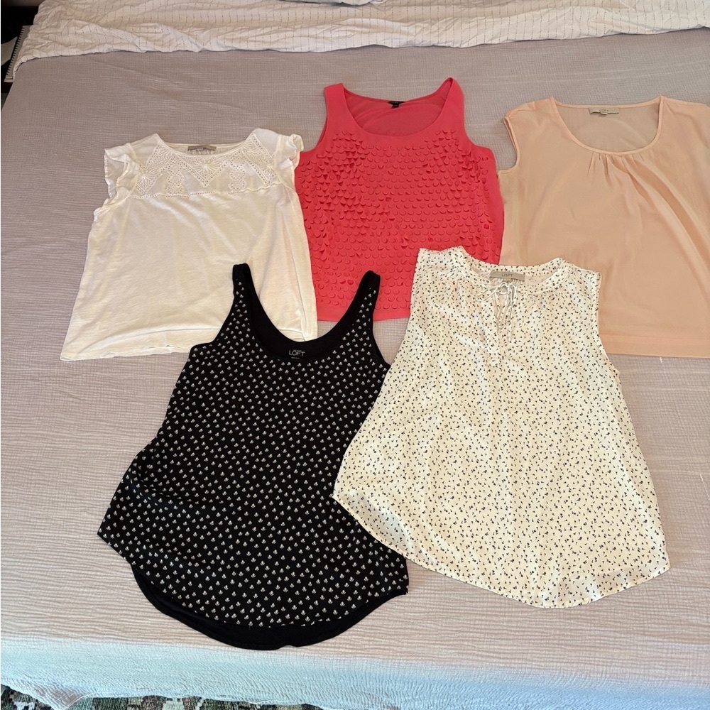 Spring LOFT large office business Tops Shells lot of 5